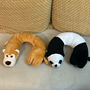 Monkey & Panda Neck Pillows for Kids